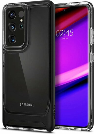 Spigen Neo Hybrid Crystal Galaxy S21 Ultra hoes Zwart 