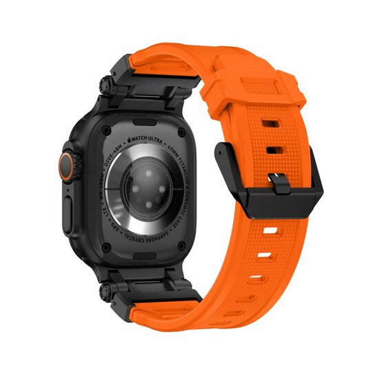 Tech Protection Delta Apple Watch 49 / 45 / 42 mm bandje zwart oranje