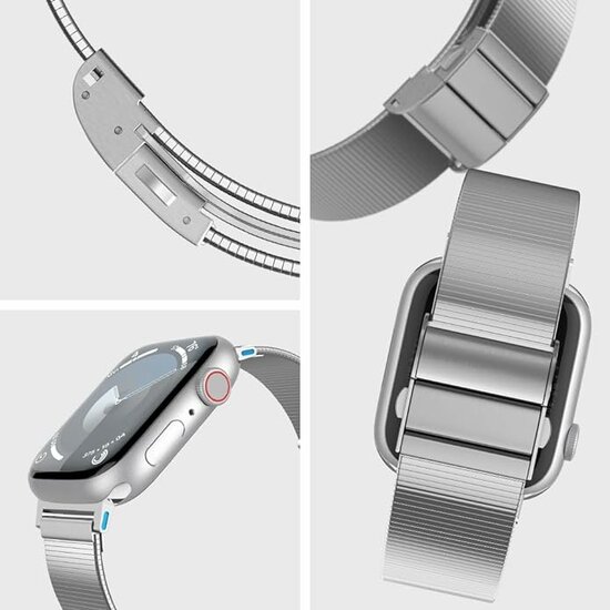 Spigen Sleek Link Apple Watch 49 / 45  / 44 mm bandje zilver