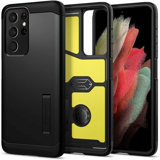Spigen Tough Armor Galaxy S21 Ultra hoesje Zwart