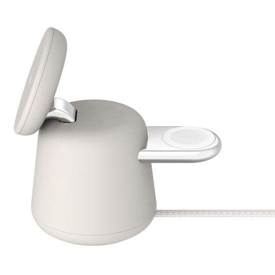 Belkin BoostCharge Pro 2 in 1 MagSafe oplader beige