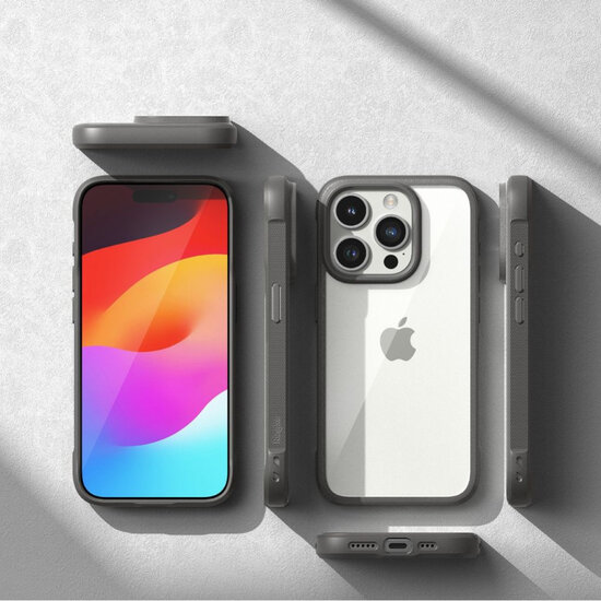 Ringke Fusion Bold iPhone 15 Pro hoesje grijs
