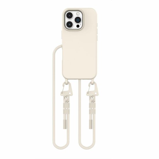 Tech Protection iPhone 16 Pro hoesje met koord beige