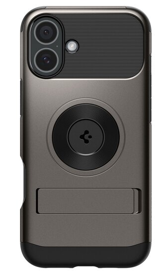 Spigen Slim Armor MagSafe iPhone 16 hoesje gunmetal