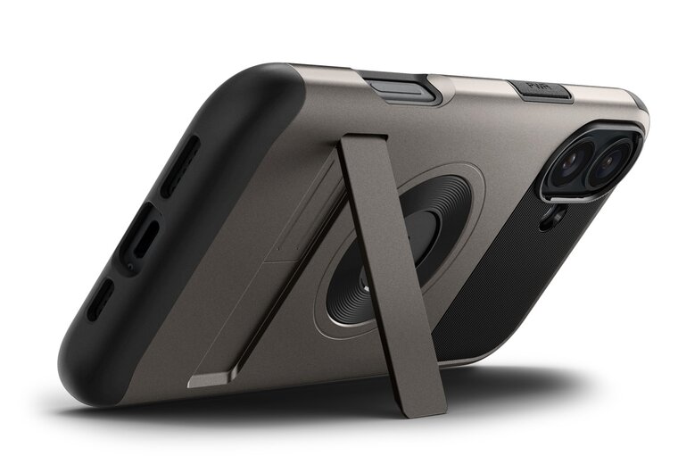 Spigen Slim Armor MagSafe iPhone 16 hoesje gunmetal