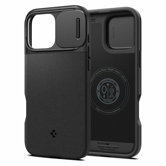 Spigen Optik Armor MagSafe iPhone 16 Pro hoesje zwart