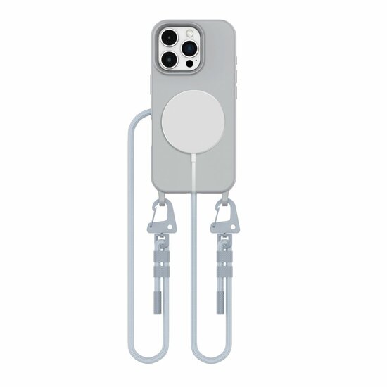 TechProtection iPhone 16 Pro hoesje met koord grijs