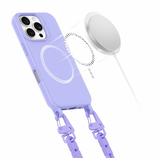 TechProtection iPhone 16 Pro hoesje met koord lavender