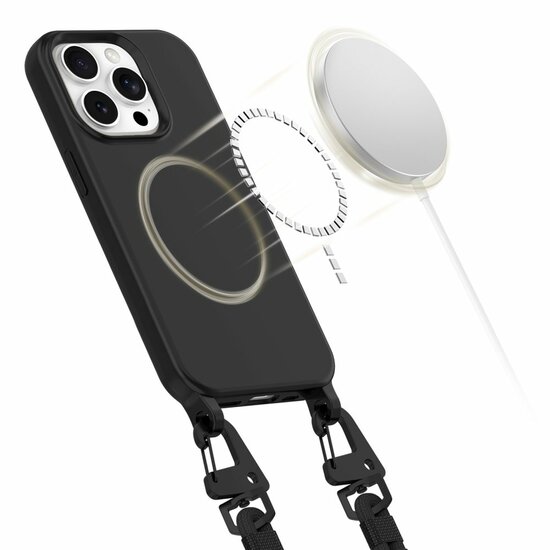 Tech Protection MagSafe iPhone 14 Pro hoesje met koord zwart