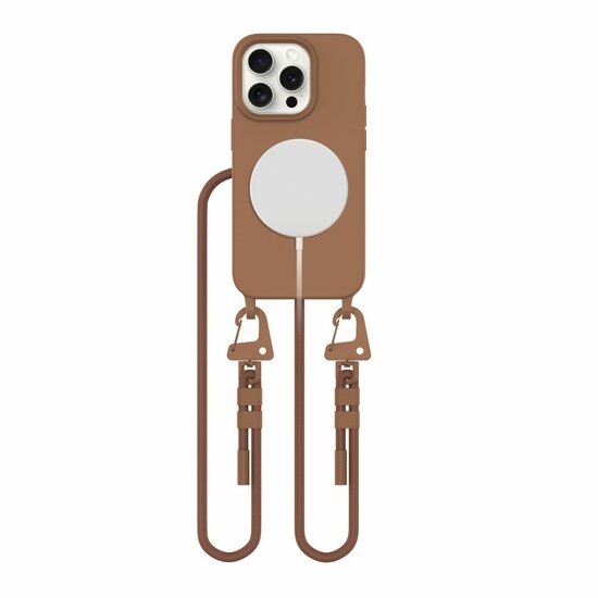 Tech Protection MagSafe iPhone 14 Pro hoesje met koord bruin