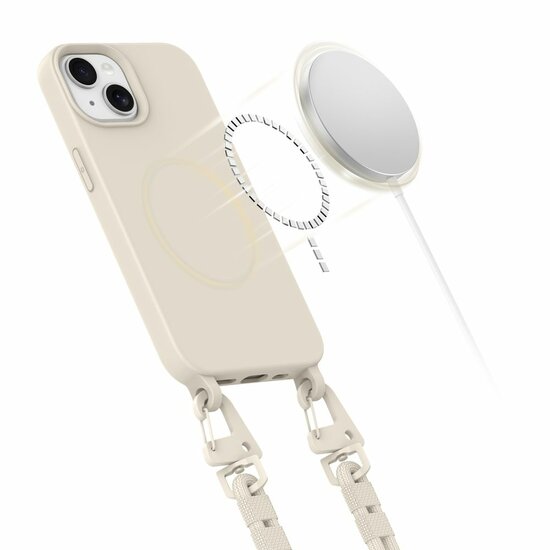 Tech Protection MagSafe iPhone 13 hoesje met koord beige