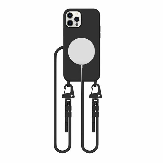Tech Protection MagSafe iPhone 12 Pro hoesje met koord zwart
