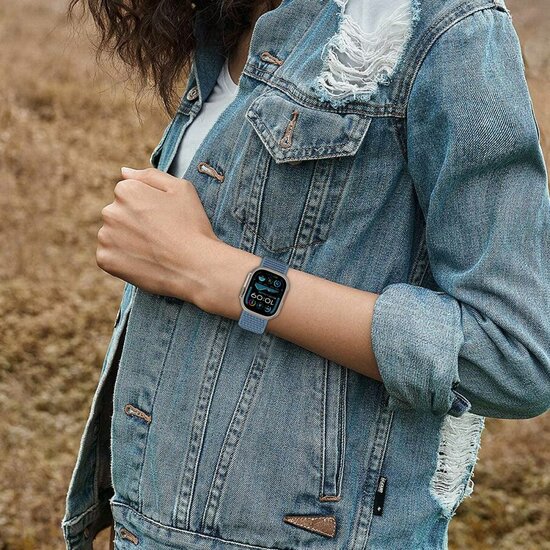 TechProtection Nylon Apple Watch 42 / 41 / 40 mm bandje oranje