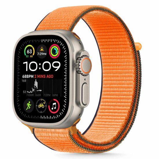 TechProtection Nylon Apple Watch 42 / 41 / 40 mm bandje oranje