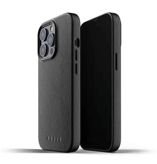 Mujjo Leather case iPhone 13 Pro hoesje Zwart