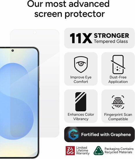ZAGG invisibleShield XTR4&nbsp;Galaxy S25 hoogwaardige screenprotector