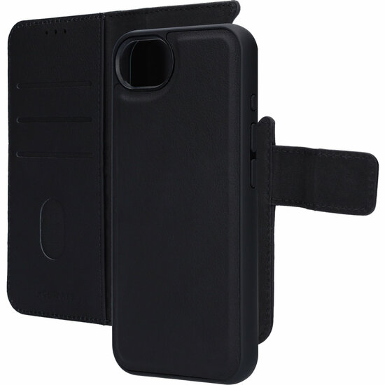 Mobiparts leren 2 in 1 Wallet iPhone 16e hoesje zwart