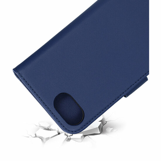 Mobiparts leren Wallet iPhone 16e hoesje blauw