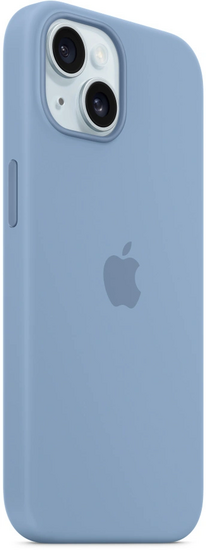 Apple MagSafe siliconen iPhone 15 hoesje blauw