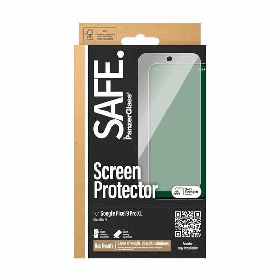 PanzerGlass SAFE Google Pixel 9 Pro XL Ultra Wide Fit glazen screenprotector