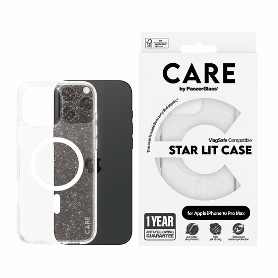 PanzerGlass CARE Urban Combat iPhone 16 Pro Max hoesje glitter