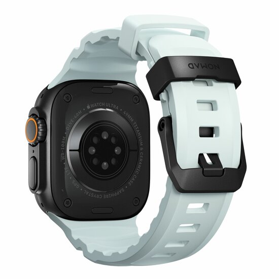 Nomad Rocky Point Apple Watch 49 / 46 /&nbsp;45 mm bandje icy blue / zwart