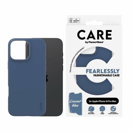 PanzerGlass CARE iPhone 16 Pro Max hoesje blauw