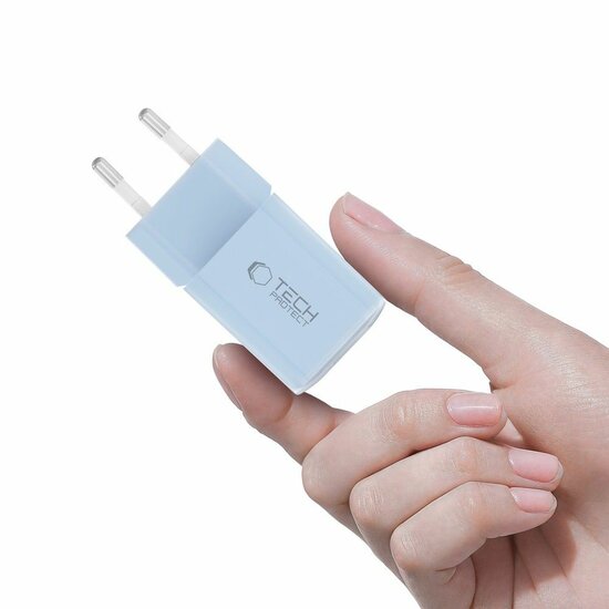 TechProtection 33 watt USB-C en USB-A oplader blauw