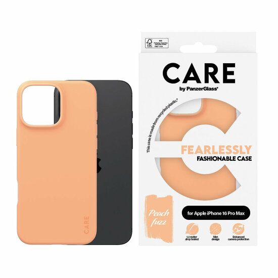 PanzerGlass CARE iPhone 16 Pro Max hoesje oranje