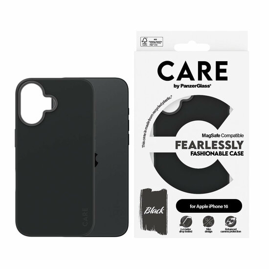 PanzerGlass CARE iPhone 16 hoesje zwart