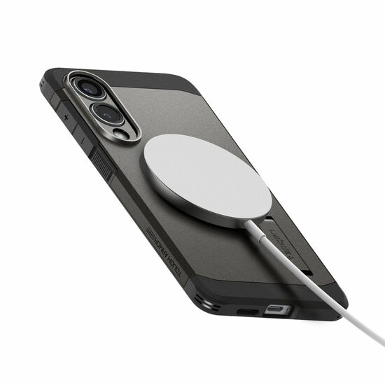 Spigen Tough Armor Galaxy S25 Edge hoesje gun metal