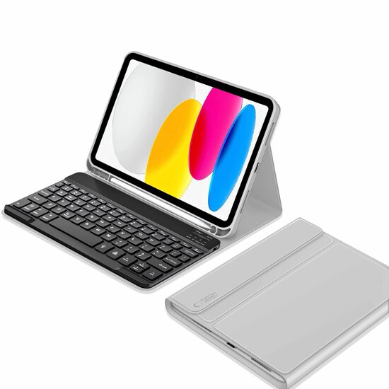 TechProtection KeyBoard iPad 2025 11 inch / 2022 10,9 inch toetsenbordhoesje grijs