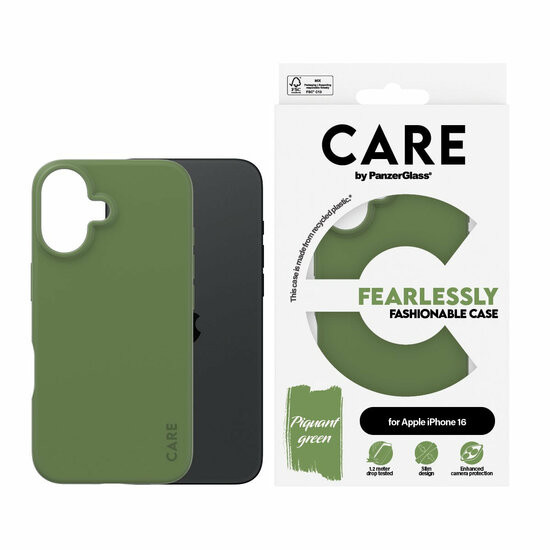 PanzerGlass CARE iPhone 16 hoesje groen