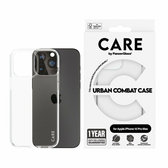 PanzerGlass CARE iPhone 15 Pro Max hoesje doorzichtig
