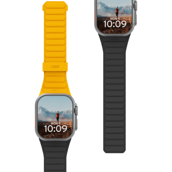 UAG Pathfinder Apple Watch 46 / 45 / 44 mm strap bandje zwart / geel