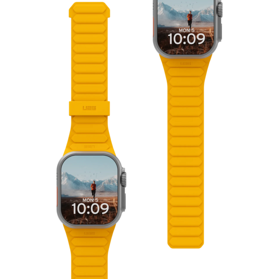 UAG Pathfinder Apple Watch 46 / 45 / 44 mm strap bandje zwart / geel