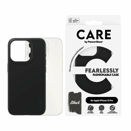 PanzerGlass CARE iPhone 15 Pro hoesje zwart