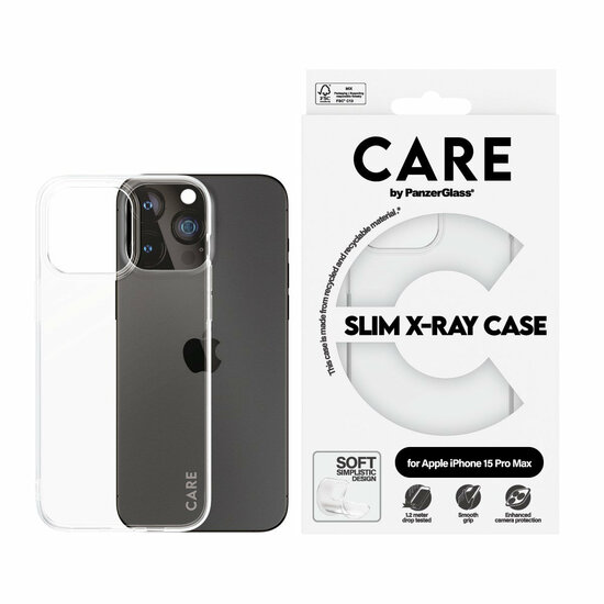 PanzerGlass CARE X-Ray flexibel iPhone 15 Pro Max hoesje doorzichtig