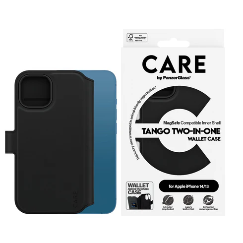 PanzerGlass CARE 2 in 1 Wallet MagSafe iPhone 14 / 13 hoesje zwart