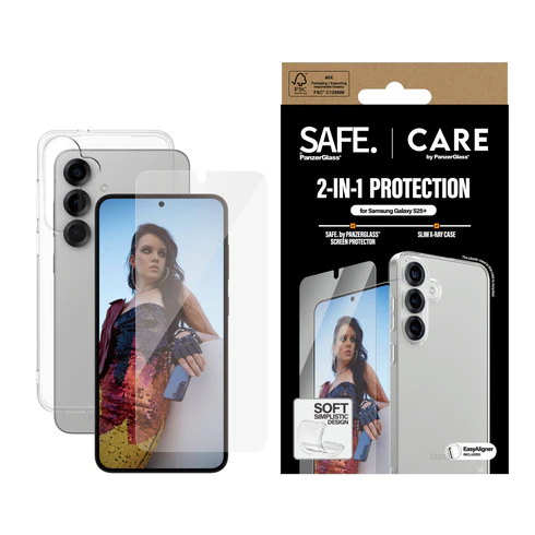 PanzerGlass CARE 2 in 1 Galaxy S25+ Plus bundel hoesje en screenprotector doorzichtig