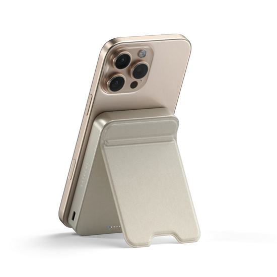 Satechi On-the-Go MagSafe powerbank 10000 mAh met stand beige