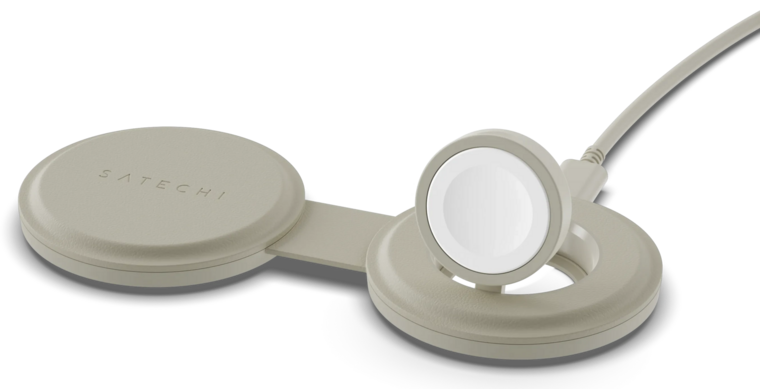 Satechi On-the-Go Qi2 MagSafe 2 in 1 oplader beige