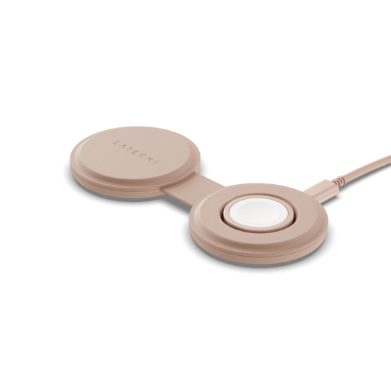 Satechi On-the-Go Qi2 MagSafe 2 in 1 oplader roze