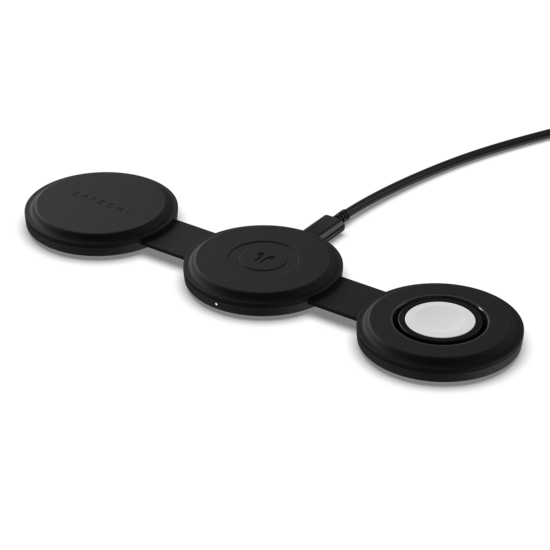 Satechi On-the-Go Qi2 MagSafe 3 in 1 oplader zwart