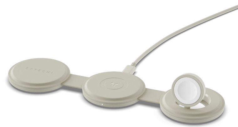 Satechi On-the-Go Qi2 MagSafe 3 in 1 oplader beige