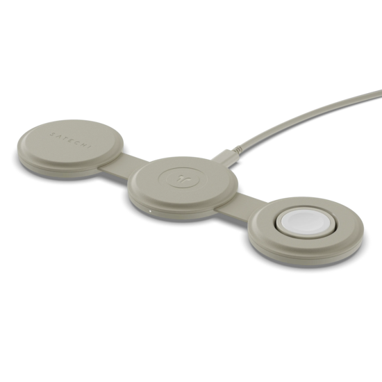 Satechi On-the-Go Qi2 MagSafe 3 in 1 oplader beige