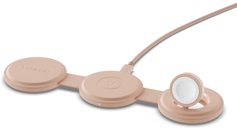 Satechi On-the-Go Qi2 MagSafe 3 in 1 oplader roze
