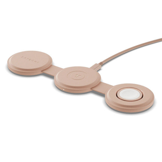 Satechi On-the-Go Qi2 MagSafe 3 in 1 oplader roze