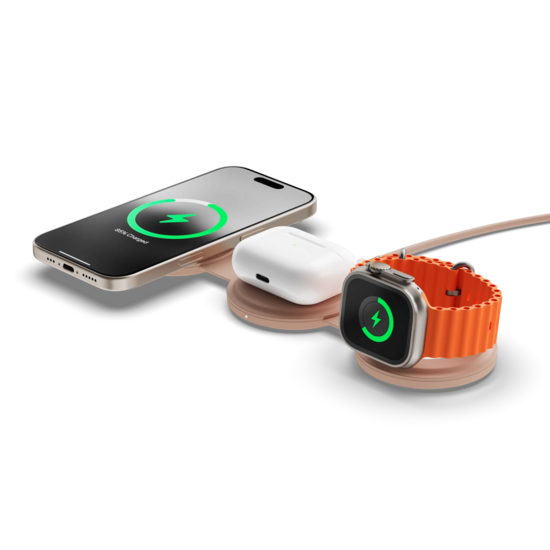 Satechi On-the-Go Qi2 MagSafe 3 in 1 oplader roze
