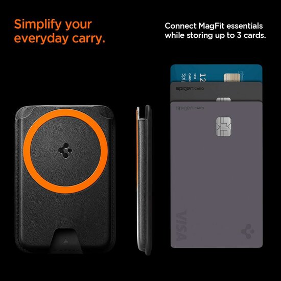 Spigen Valentinus Plus MagSafe Wallet Zwart